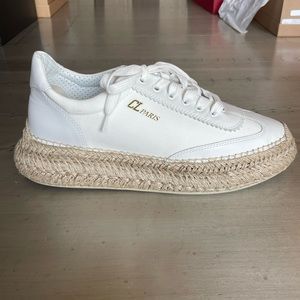 Christian Louboutin Espasneak Flat Calf/Toile white linen 41